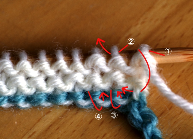 ゴム編み作り目